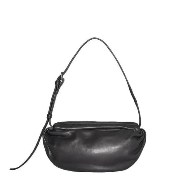COS_개더 래더 블랙 숄더백_블랙