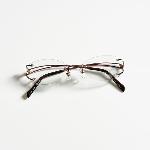 KENZIA ITALT 무테 오벌 메탈 프레임 빈티지 안경