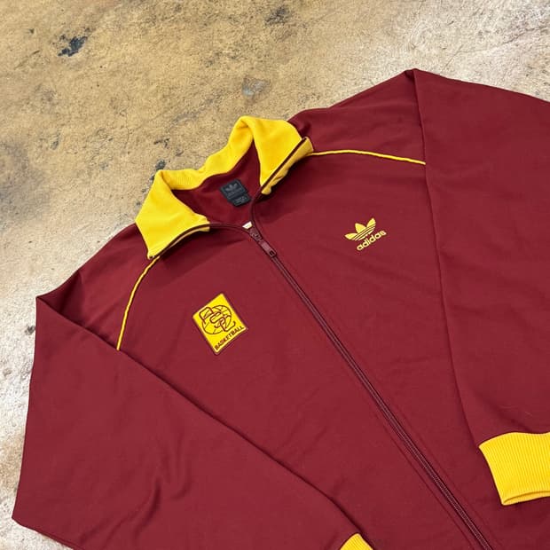 아디다스 버건디 옐로우 져지 트랙탑 110