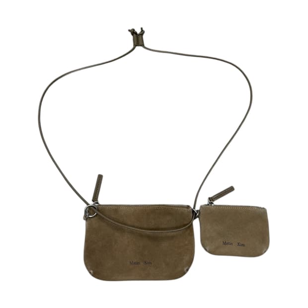 마뗑킴 스웨이드 멀티 파우치 미니 크로스백 가방 베이지