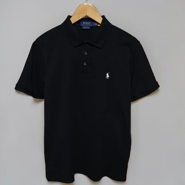 105 POLO 폴로 랄프로렌 반팔 카라티 커스텀슬림핏 블랙