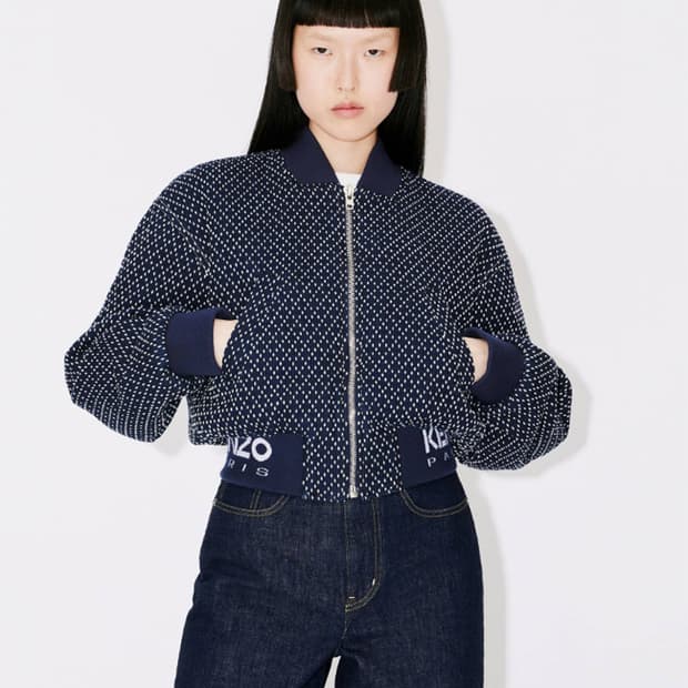 겐조 사시코 스티치 자수 봄버 자켓