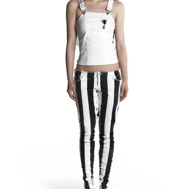 604service SUSPENDER TANK IN WHITE 슬리브리스