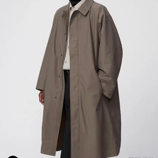 [택달린새상품]유니클로 U오버사이즈 싱글브레스트코트 브라운 L라지사이즈