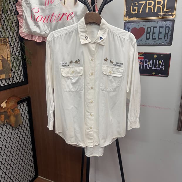 Horse Embroidery Pocket Shirt