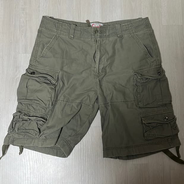 빈티지 카고 카키 버뮤다 팬츠