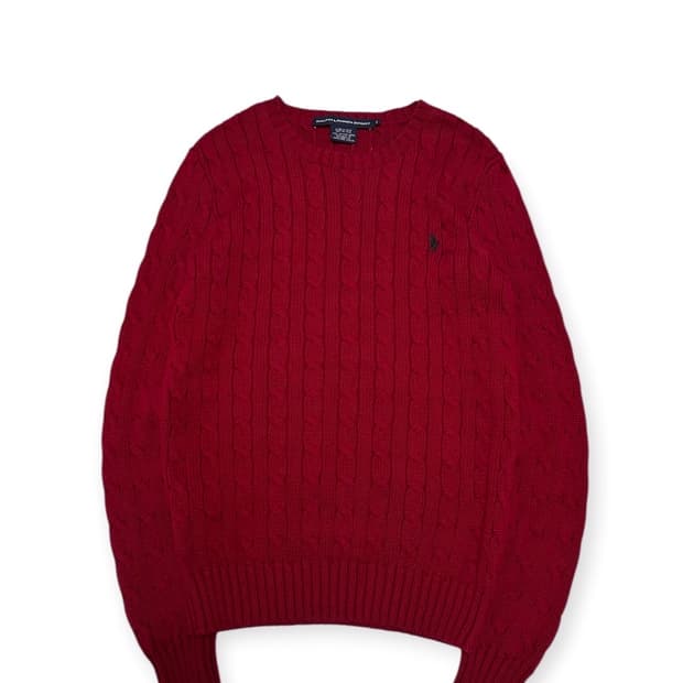 폴로 랄프로렌 케이블 니트 레드