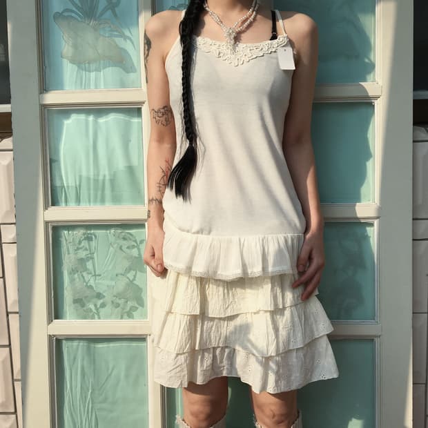 Trimming point frill sleeveless