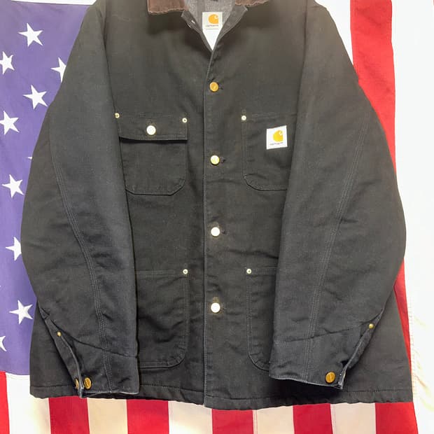 carhartt c01 chore coat black usa made