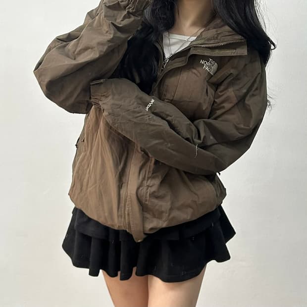 노스페이스 hyvent 초코브라운 핀터깔 대대장 윈드브레이커 자켓 바람막