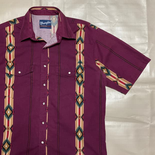 빈티지 랭글러 나바호 반팔 셔츠