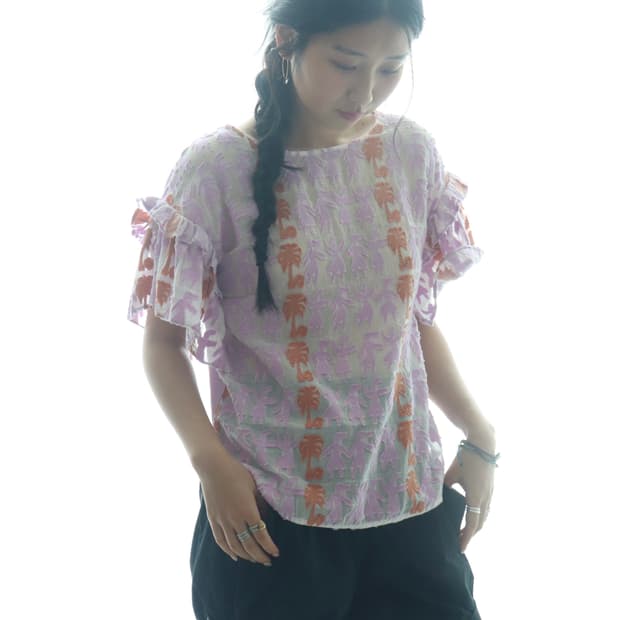 [Tsumori Chisato] Palm Tree Frill Blouse