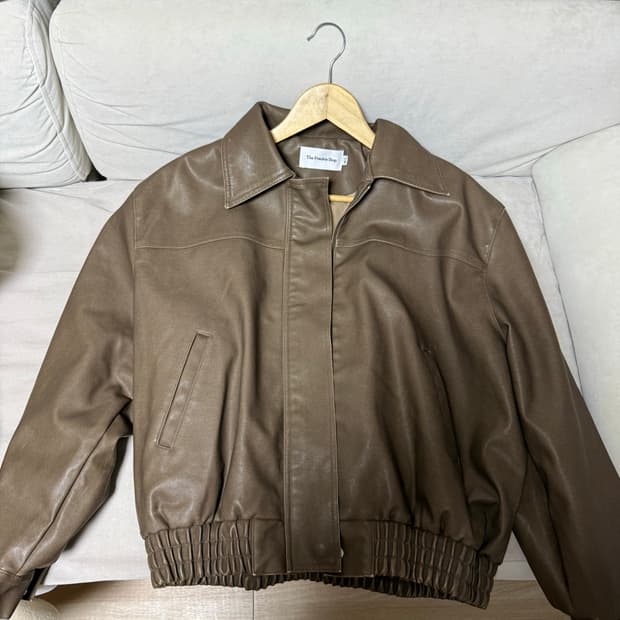 The frankie shop brown leather jacket