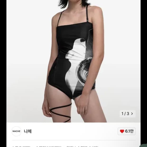 나체 수영복 블랙1사이즈