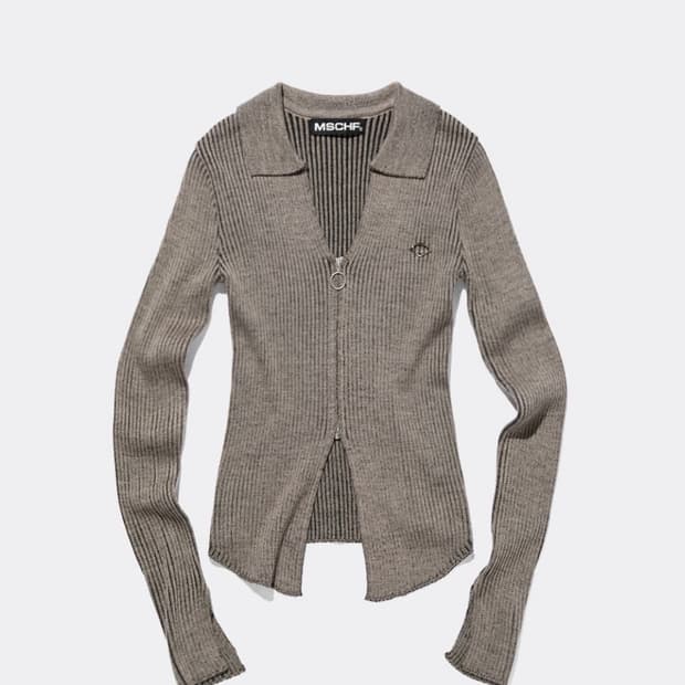 미스치프 투톤 니티드 셔츠 블랙 베이지 m 