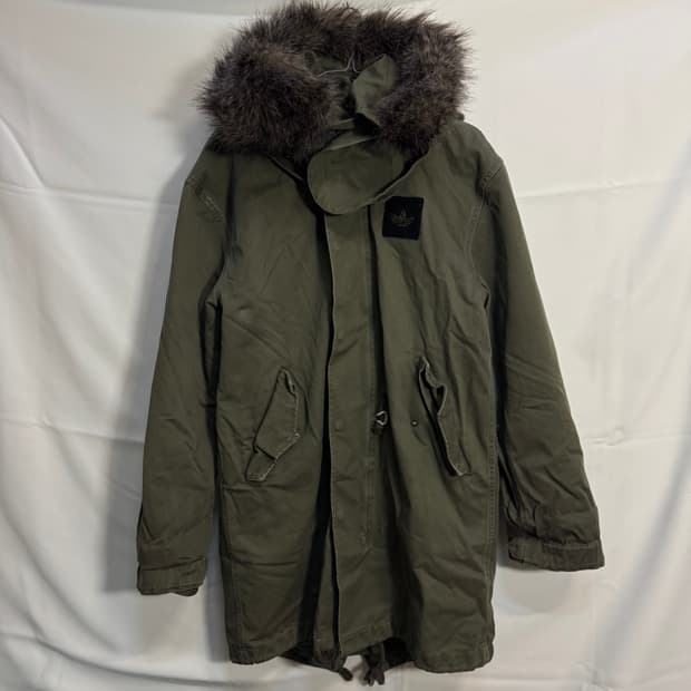 아디다스 야상 모피 후드 자켓