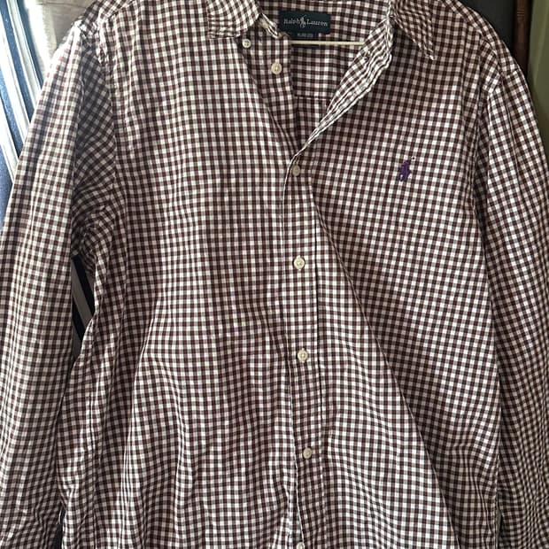 폴로 랄프로렌 브라운 체크 셔츠 