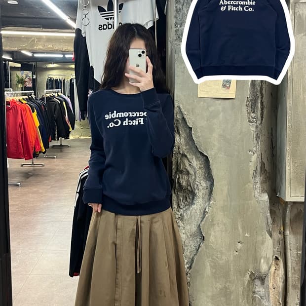 아베크롬비 맨투맨 네이비 S #csz2034