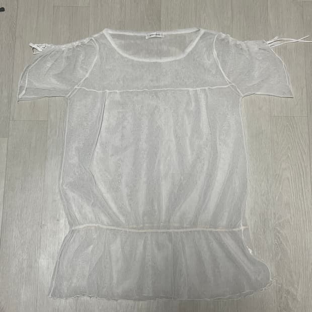 시스루 레이스 레이어드 티