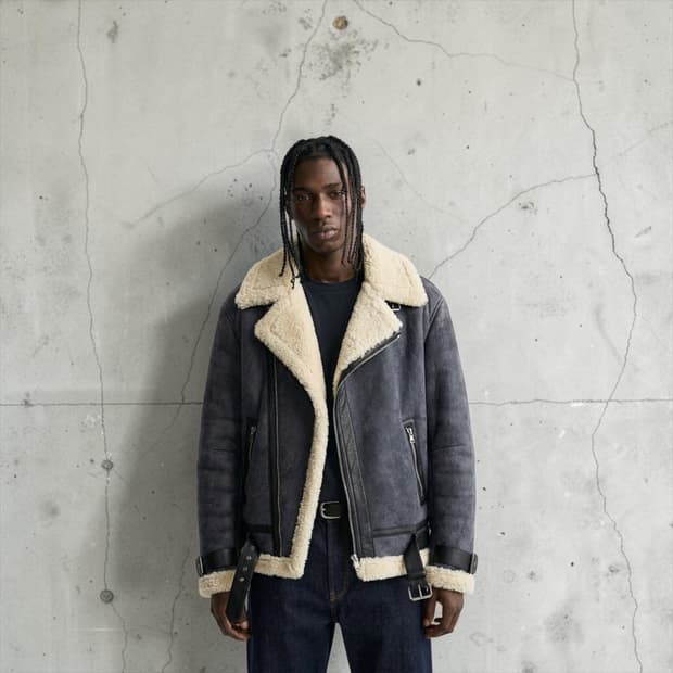 100/ 시스템옴므 리얼 무스탕 레더 자켓