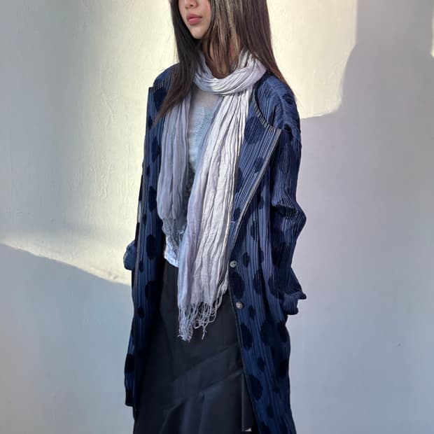 이세이미야케 도트 플리츠 드레스