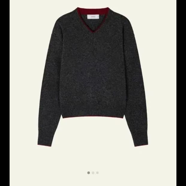 웨이비니스 드리프트 레이어드 브이넥니트 차콜