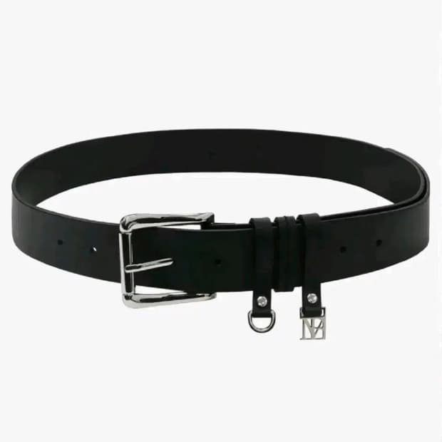 트리밍버드 레더 벨트 블랙