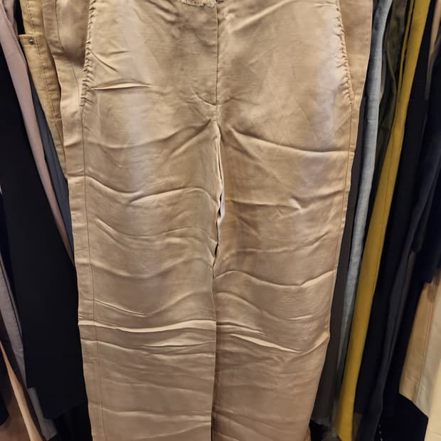 조르지오 아르마니 베이지 린넨 혼방 바지