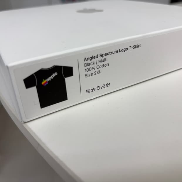 애플 APPLE WWDC 25 한정판 티셔츠 (스펙트럼 로고)