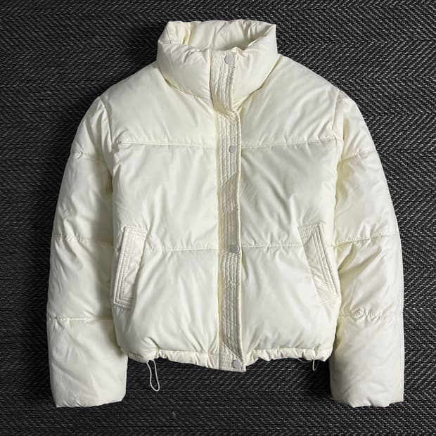 빈티지 우먼스 유광 크롭 패딩o 3635