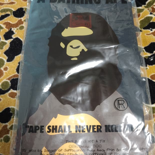 [3xl]베이프 go ape 포인트 빅사루 반팔티 그레이