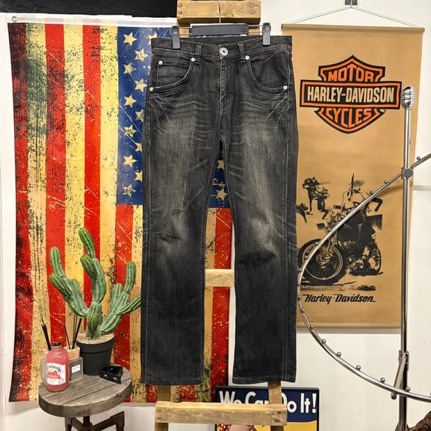 00s Lee MR 웨스턴 포켓 벨티드 Y2K 빈티지워싱 데님팬츠 N78