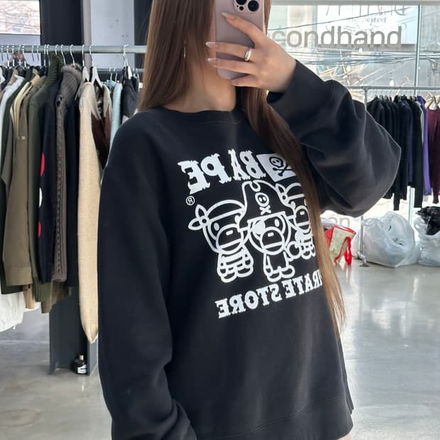 베이프 PIRATE 크루넥 맨투맨