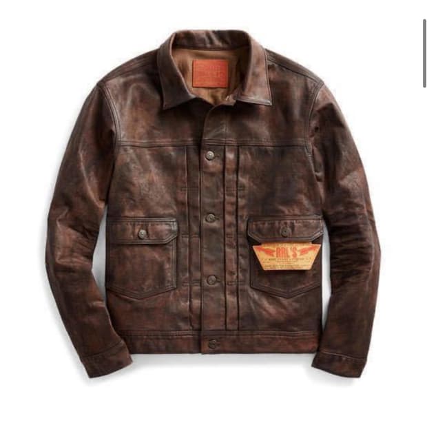 RRL 더블알엘 2nd 가죽 트러커 자켓 XL