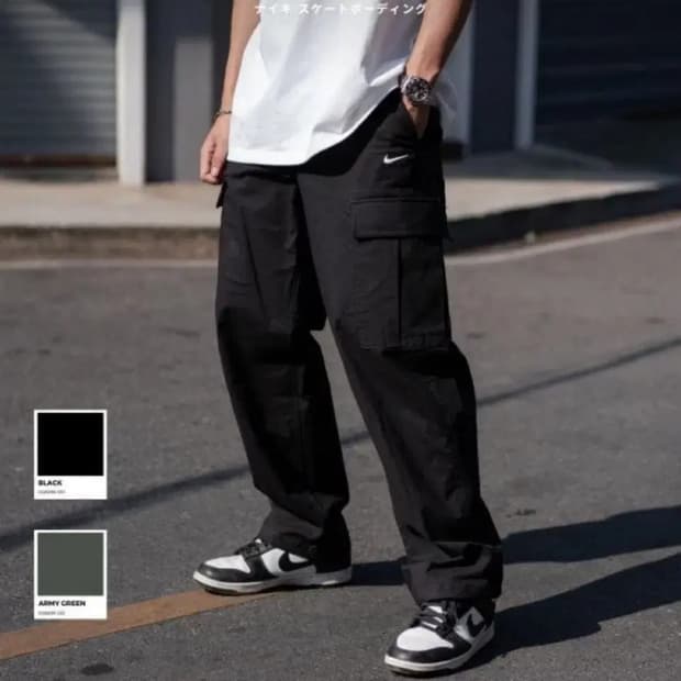 나이키 SB커니 스케이트 보딩 코튼 카고팬츠 블랙 (XL)
