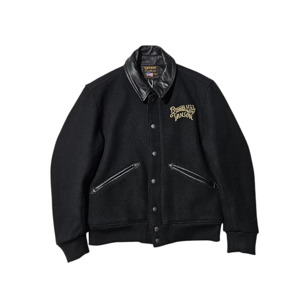 밴슨 Vanson 레더 체인스티치 울자켓 L 바시티