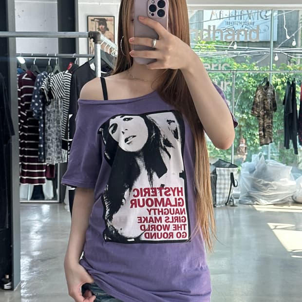 히스테릭글래머 Naughty Girl 프린팅 반팔티 원피스
