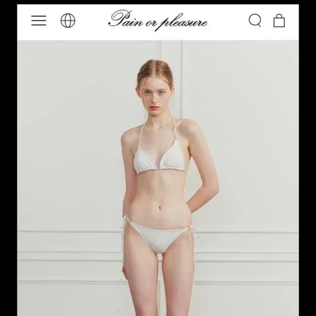 페인오어플레져 티나 스트링 비키니 화이트 m