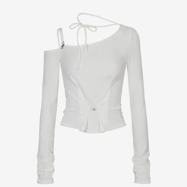 페인오어플레져 루비 후크 롱슬리브 화이트 S