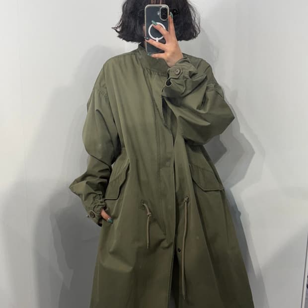 L 파르티멘토 오버핏 피쉬테일 야상 자켓 카키