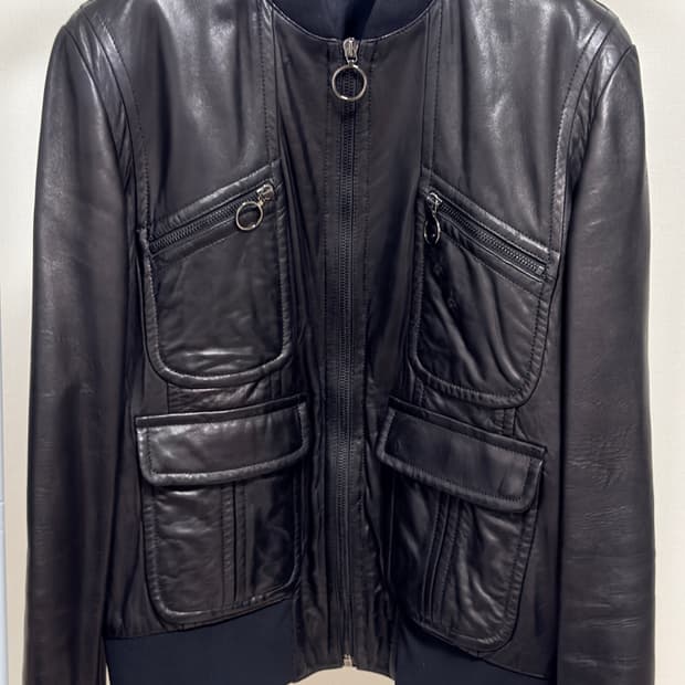 닐바렛 스키니핏 4포켓 램스킨 레더자켓