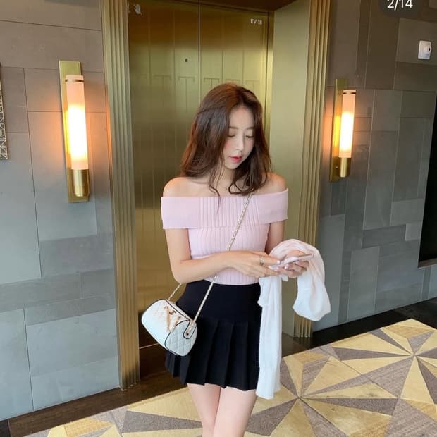 [시예 Siye] 피브 Piv 니트 플리츠 스커트 (블랙)