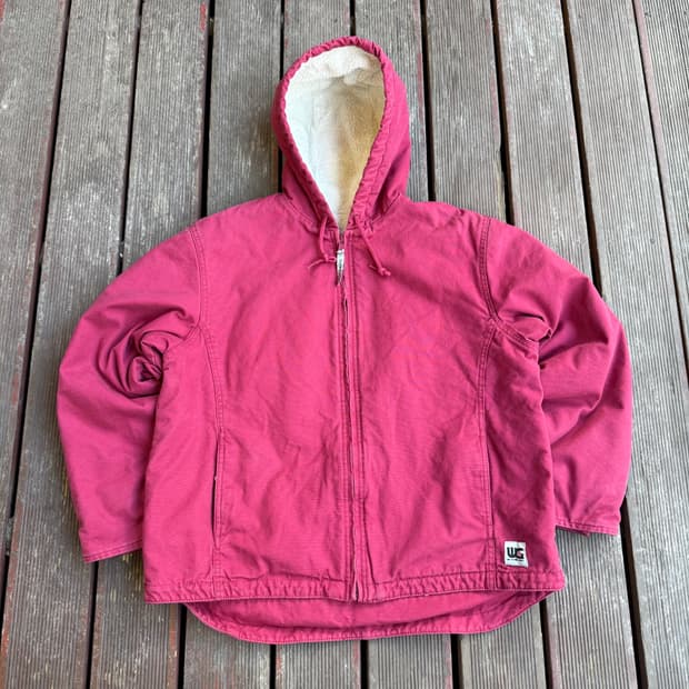 빈티지 후드 워크자켓 핑크