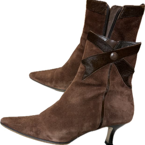 기라로쉬 브라운 스웨이드 앵클 부츠