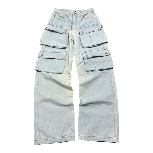 ✨ (바배) 빈티지 멀티 포켓 연청 데님 팬츠 