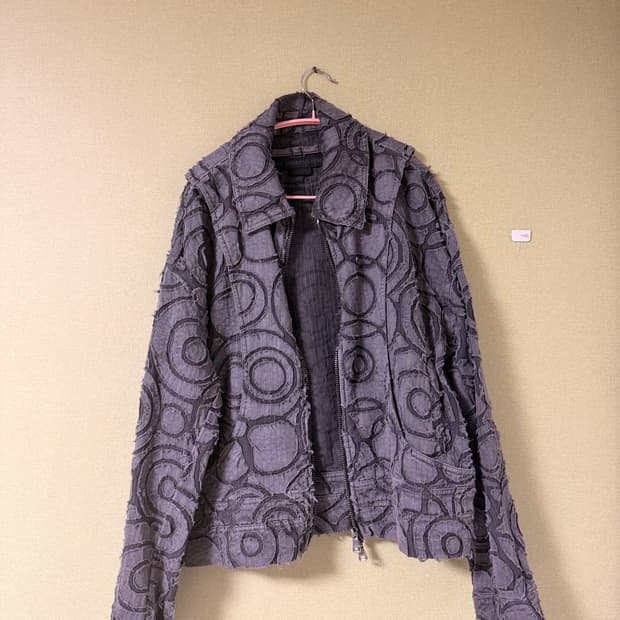 [KREAM 단독] ADSB 앤더슨벨 번아웃 다이드 집업 자켓 차콜