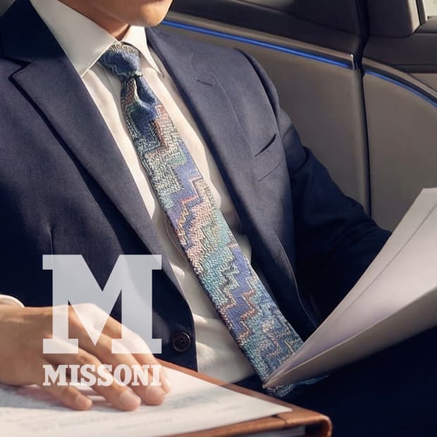 미쏘니 실크 혼방 지그재그 텍스처 넥타이 9.5cm A+등급 A1906
