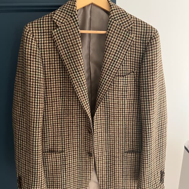 라마르쉐 링자켓 아브라함문 건클럽 그린 체크 트위드 자켓 (50)