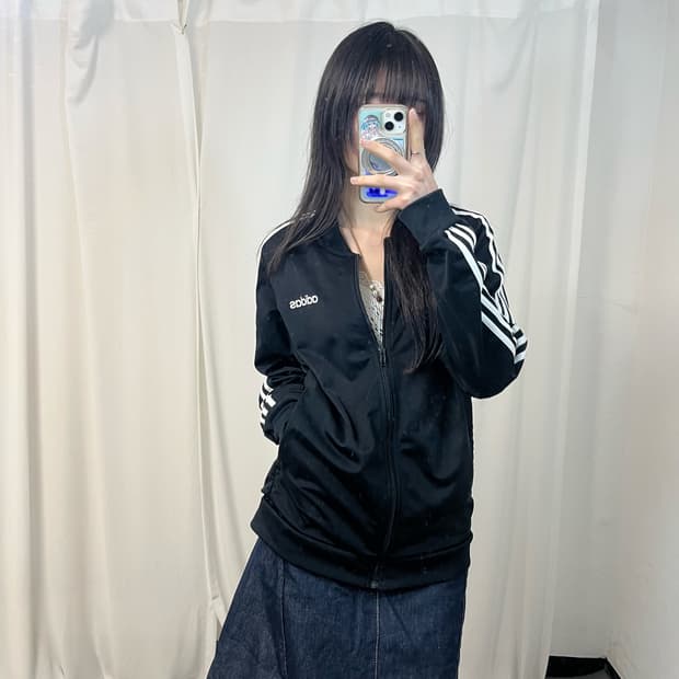 Adidas china neck black jersey