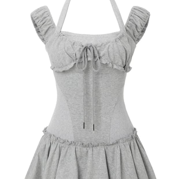 [XS] 쓰리타임즈 Ann halter dress grey